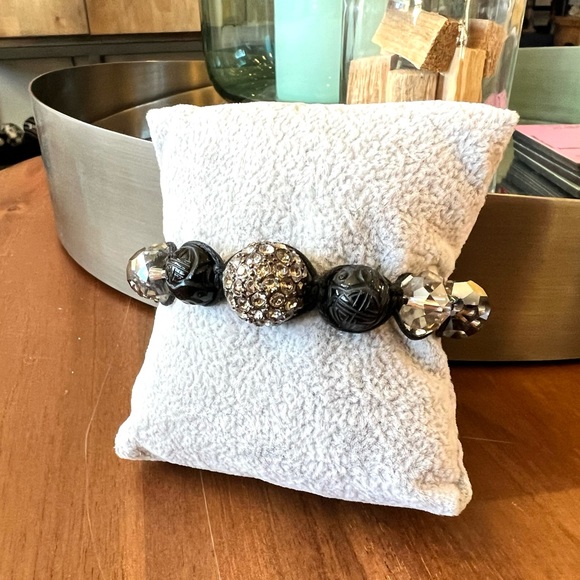 Shamballa Bracelet Silver Grey and Black Sparkles - Picture 4 of 10
